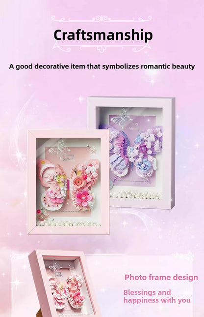 2025New Star Moon Fantasy Purple Star Butterfly Building Block Flower Frame Assembly Toy for Girls' Birthday Gift804233