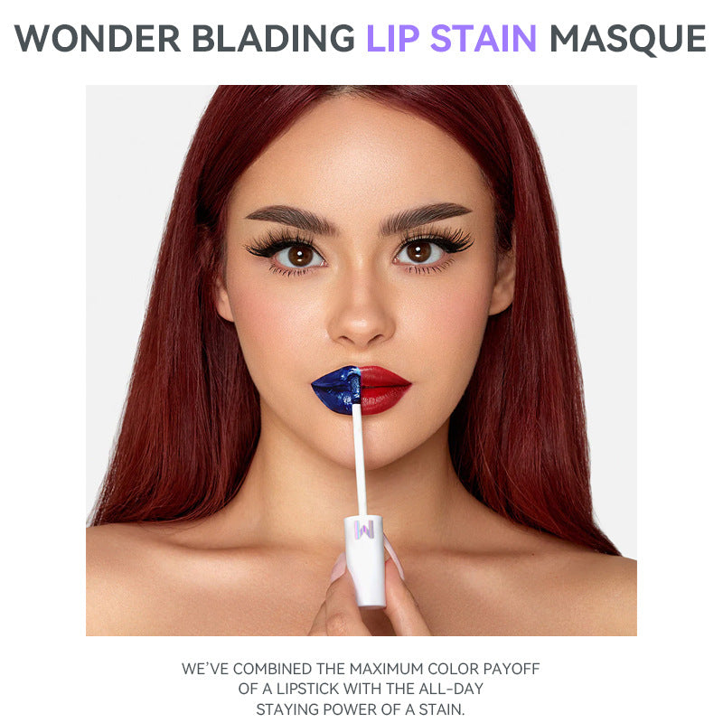 Wonderskin WONDER BLADING Lip Stain Masque – Long-Lasting, Waterproof, Transfer-Proof Colour Gloss Lipgloss with Hydrating Vegan Formula for Soft, No-Fade Lips
