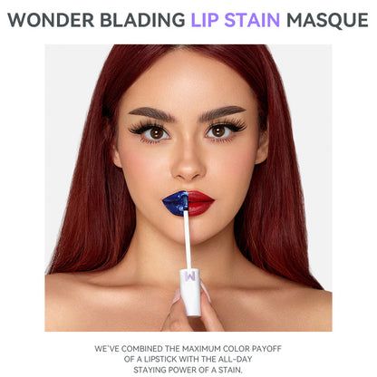 Wonderskin WONDER BLADING Lip Stain Masque – Long-Lasting, Waterproof, Transfer-Proof Colour Gloss Lipgloss with Hydrating Vegan Formula for Soft, No-Fade Lips