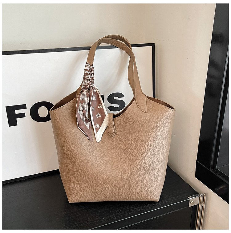 Magnetic Buckle Women's Bag PU Shoulder Bag 2025 Autumn Tote Bag One Size