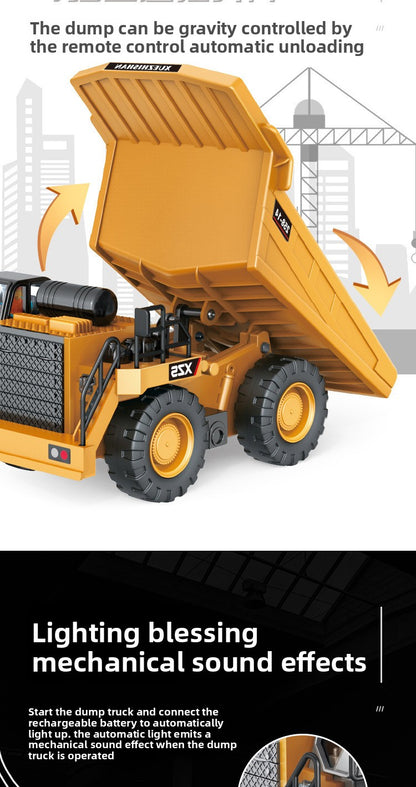 Children's Electric Toy Light and Sound Engineering Vehicle1:20Track Alloy Remote Control Excavator Model