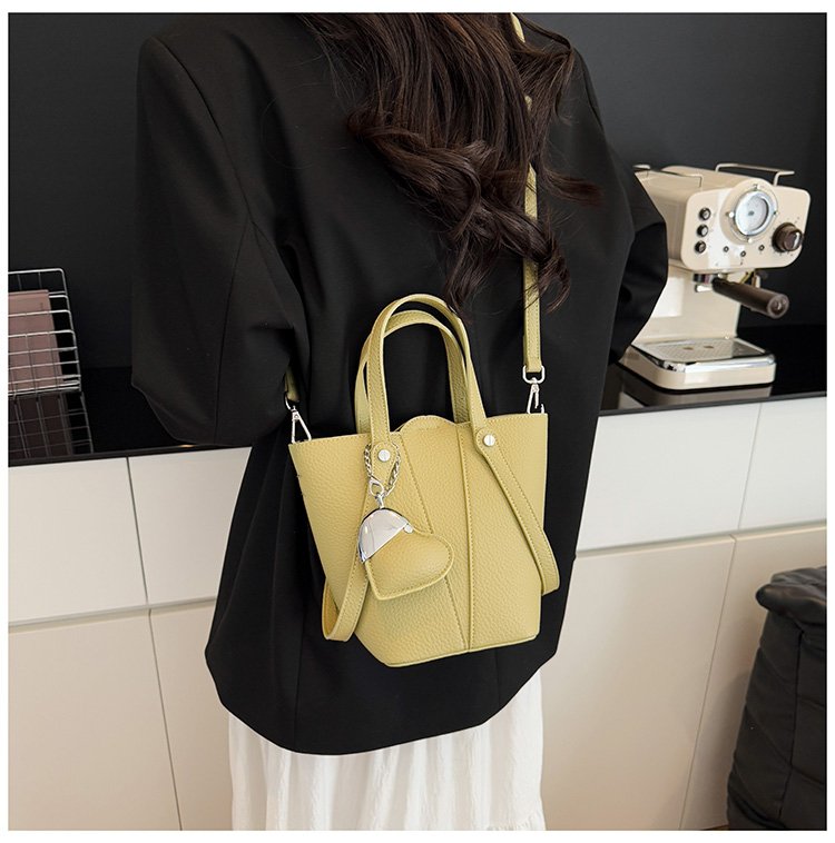 Single Shoulder Bucket Bag PU Zipper 2025 Spring Women's Bag One Size