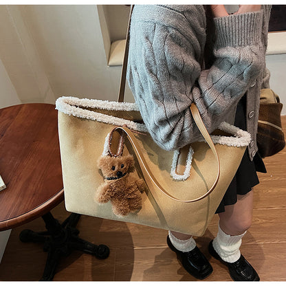 Autumn and Winter Super Hot Style Furry Handbag for Women Simple Fashion Versatile Stylish Single Shoulder Crossbody Bag