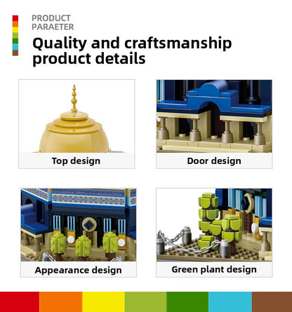 Jerusalem Dome of the Rocks Mosque, small grain educational toys, assembled building blocks, holiday gifts