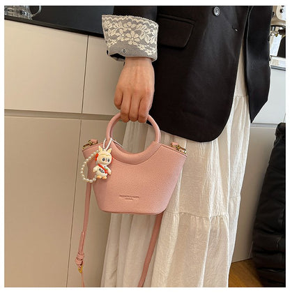 Bucket Bag One Size 2025 Spring Shoulder Bag Zipper PU Women's Bag