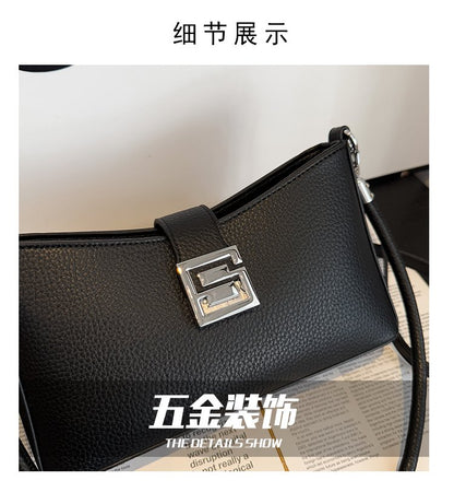 Small Square Bag with Stitching PU Zipper Women's Shoulder Bag One Size