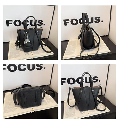 Single Shoulder Bucket Bag PU Zipper 2025 Spring Women's Bag One Size