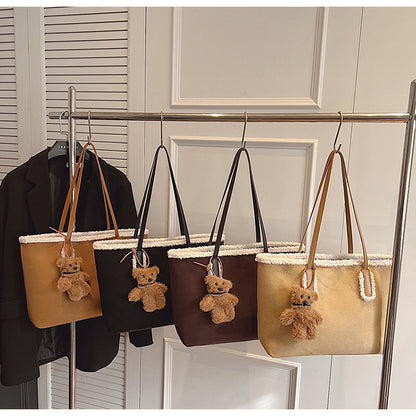 Autumn and Winter Super Hot Style Furry Handbag for Women Simple Fashion Versatile Stylish Single Shoulder Crossbody Bag