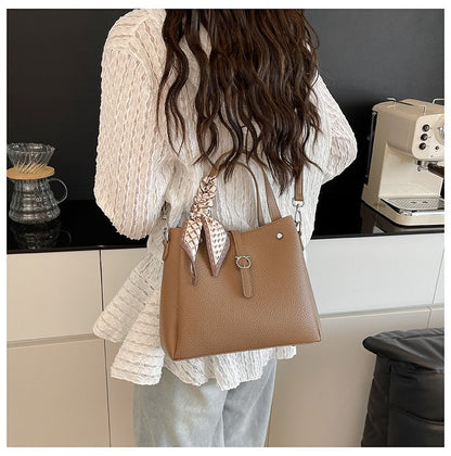 Magnetic Buckle Shoulder Bag Women's Bag 2025 Spring Tote Bag PU One Size