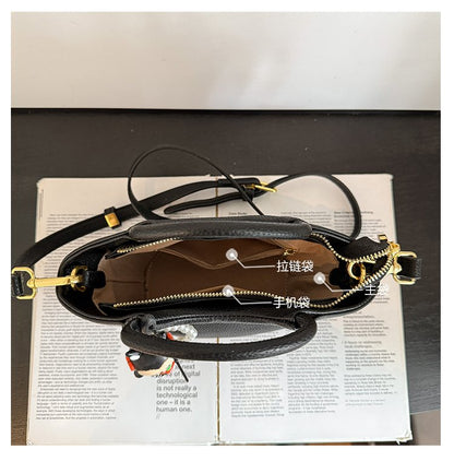 Bucket Bag One Size 2025 Spring Shoulder Bag Zipper PU Women's Bag