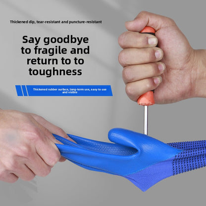 FOR WHOLE SALE ONLY P.O.A.                    A688 Wear-resistant Thickened Double-layer Latex Embossed Non-slip Logistics Handling Construction Site Work Half-finger Labor Protection Gloves