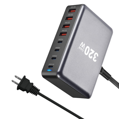 New 500W GaN PD Charger 6C2A Multi-Port Desktop Charger 8 Ports Desktop Charger Hot Item Desktop Charger