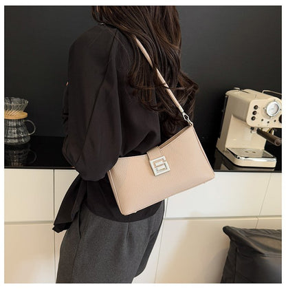 Small Square Bag with Stitching PU Zipper Women's Shoulder Bag One Size