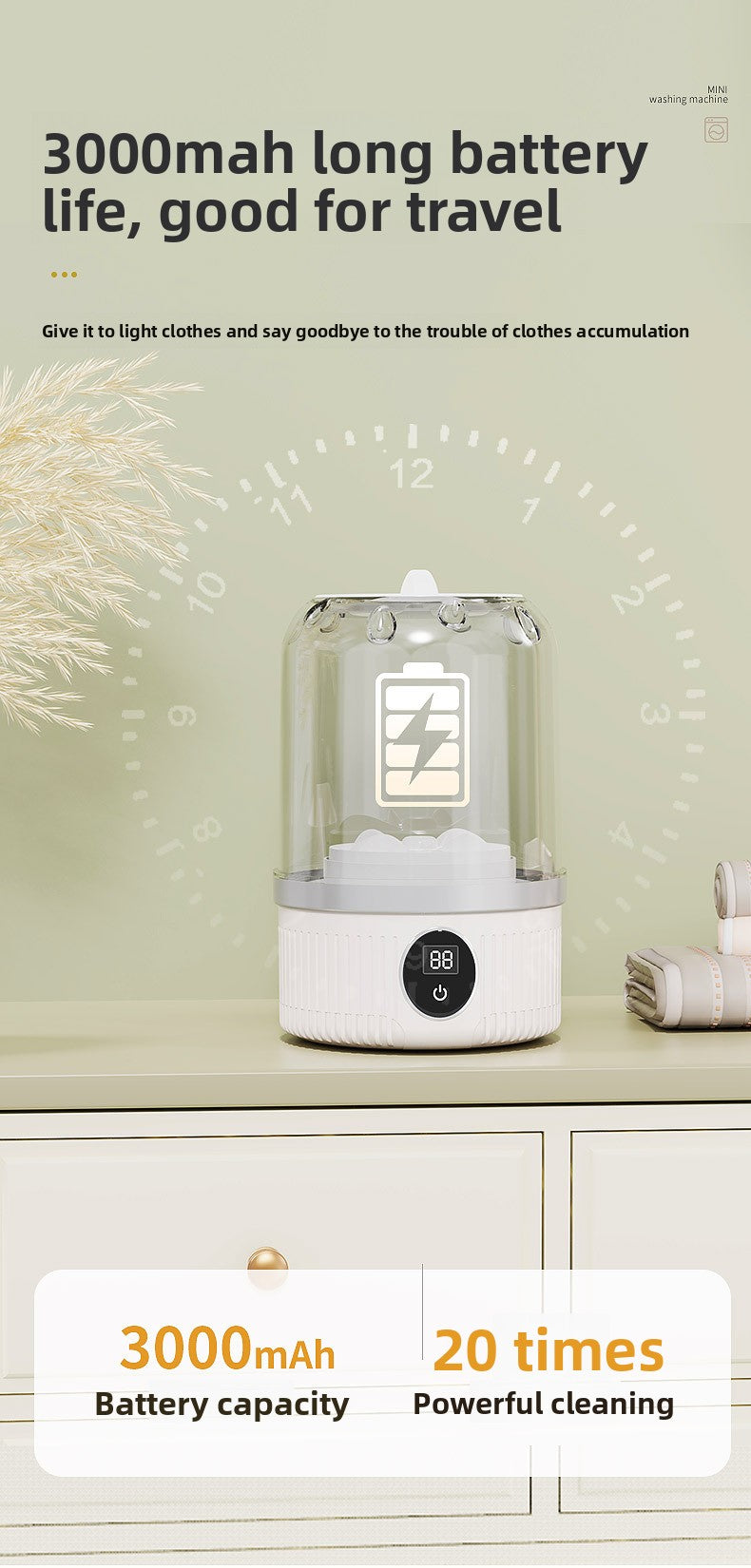 Mini Small Washing Machine Blue Light Sterilization Portable Baby and Mother Underwear Socks Panties Professional Underwear Laundry Cup