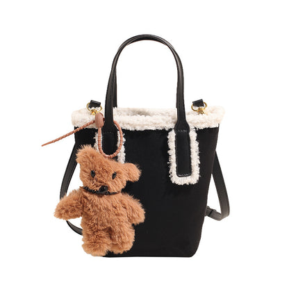 Autumn and Winter Super Hot Style Furry Handbag for Women Simple Fashion Versatile Stylish Single Shoulder Crossbody Bag