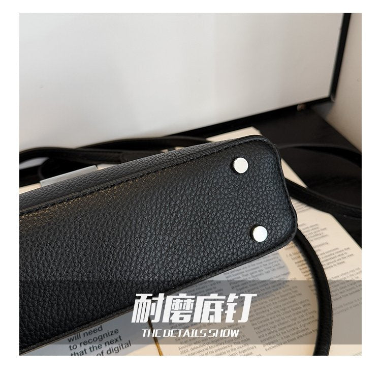 Small Square Bag with Stitching PU Zipper Women's Shoulder Bag One Size