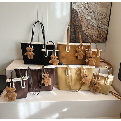 Autumn and Winter Super Hot Style Furry Handbag for Women Simple Fashion Versatile Stylish Single Shoulder Crossbody Bag