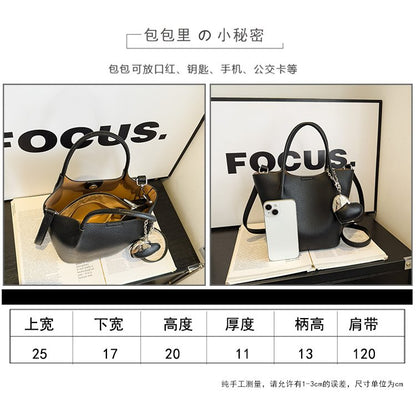 Single Shoulder Handbag Zipper One Size Women's Bag Vegetable Basket Bag PU