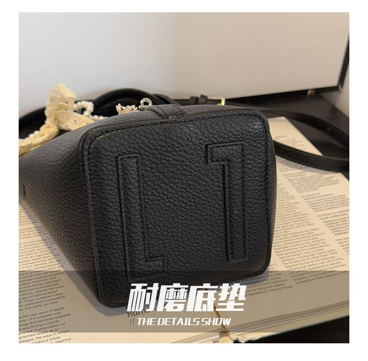 Bucket Bag Women's Bag PU Shoulder Bag Lock Buckle