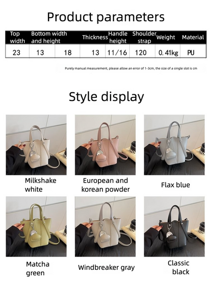 Single Shoulder Bucket Bag PU Zipper 2025 Spring Women's Bag One Size
