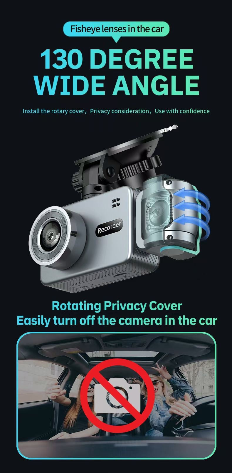 4K New Model Dash Cam Three-Lens Reversing Image WIFI In-Car Driving CARDVR
