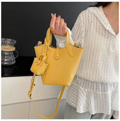 Bucket Bag Shoulder Bag One Size 2025 Spring Magnetic Buckle PU Women's Bag