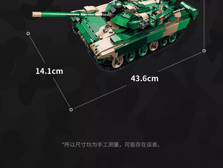 Wonderful Enlightenment Military Building Blocks22021Great Power Heavy Equipment96B Main battle tank small particle assembly big toy for boys