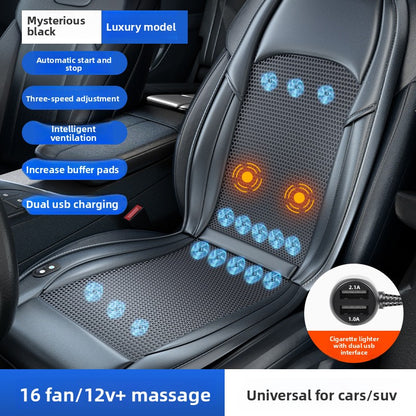 Summer Car Ventilation Seat Cushion Cooling Seat Pad Summer Cool Air Breathable Heat Dissipation Cooling Pad Truck Backrest with Fan