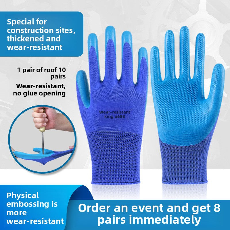 FOR WHOLE SALE ONLY PRICE ON REQUEST                   Abrasion-Resistant King Labor Protection Gloves Physical Embossed Anti-Slip Construction Steel Worker Logistics Moving Auto Repair Transport Latex Coated Gloves