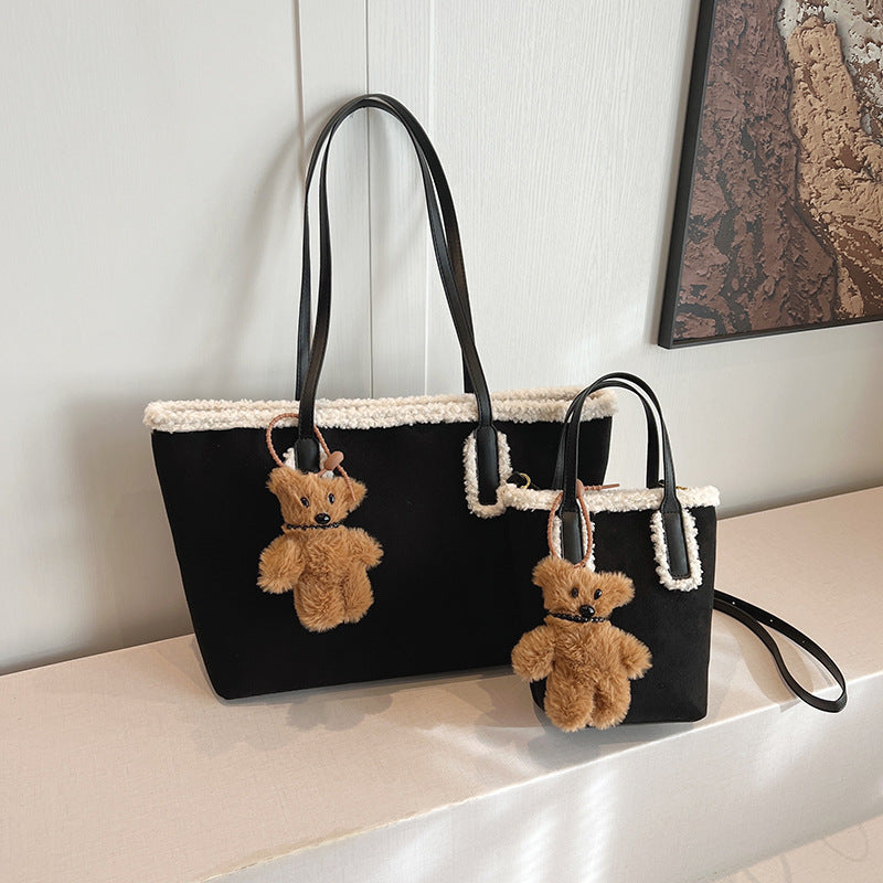 Autumn and Winter Super Hot Style Furry Handbag for Women Simple Fashion Versatile Stylish Single Shoulder Crossbody Bag
