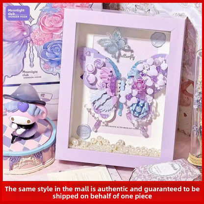 2025New Star Moon Fantasy Purple Star Butterfly Building Block Flower Frame Assembly Toy for Girls' Birthday Gift804233