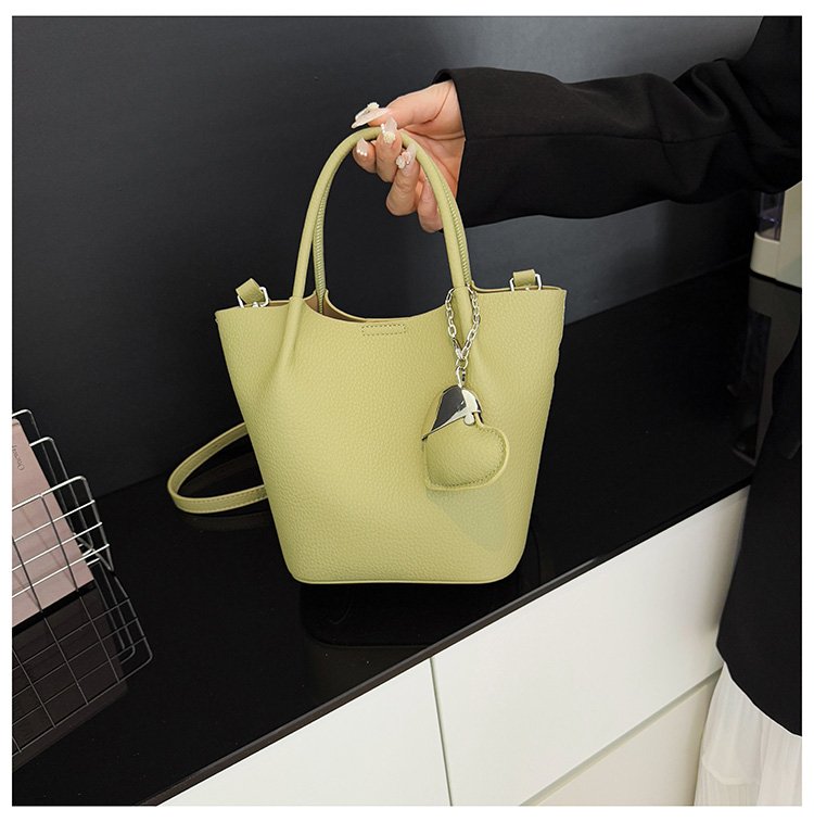Single Shoulder Handbag Zipper One Size Women's Bag Vegetable Basket Bag PU