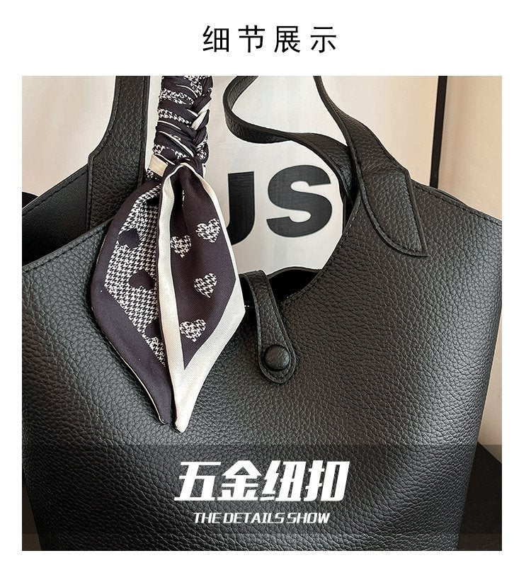 Magnetic Buckle Women's Bag PU Shoulder Bag 2025 Autumn Tote Bag One Size