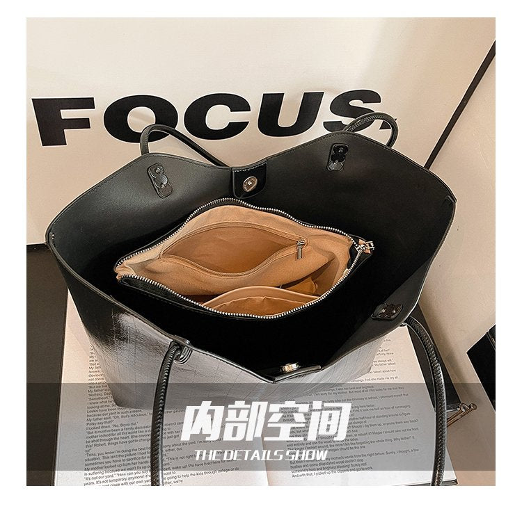 Shoulder Bag One Size Women's Bag Zipper PU 2025 Autumn Tote Bag