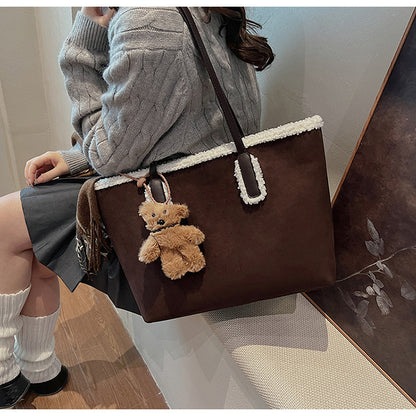 Autumn and Winter Super Hot Style Furry Handbag for Women Simple Fashion Versatile Stylish Single Shoulder Crossbody Bag