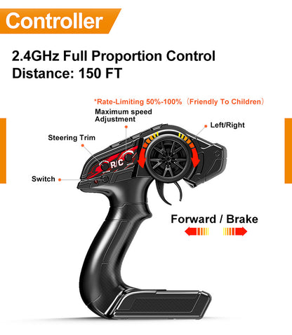 Cross-Border1/18Brushed High-Speed Four-Wheel Drive2.4G Full Scale Professional RC Remote Control Competitive Climbing Off-Road Big Wheel