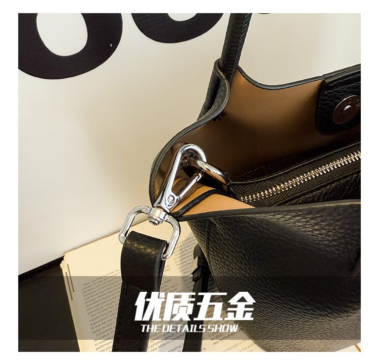 Single Shoulder Handbag Zipper One Size Women's Bag Vegetable Basket Bag PU