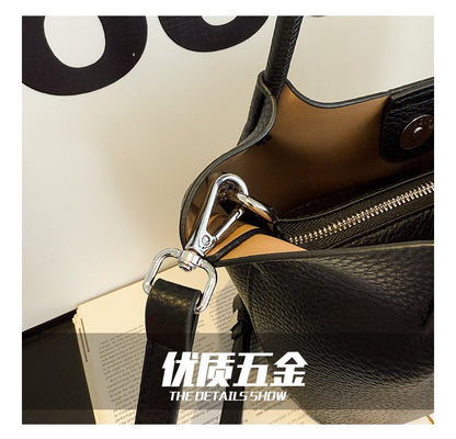 Single Shoulder Handbag Zipper One Size Women's Bag Vegetable Basket Bag PU