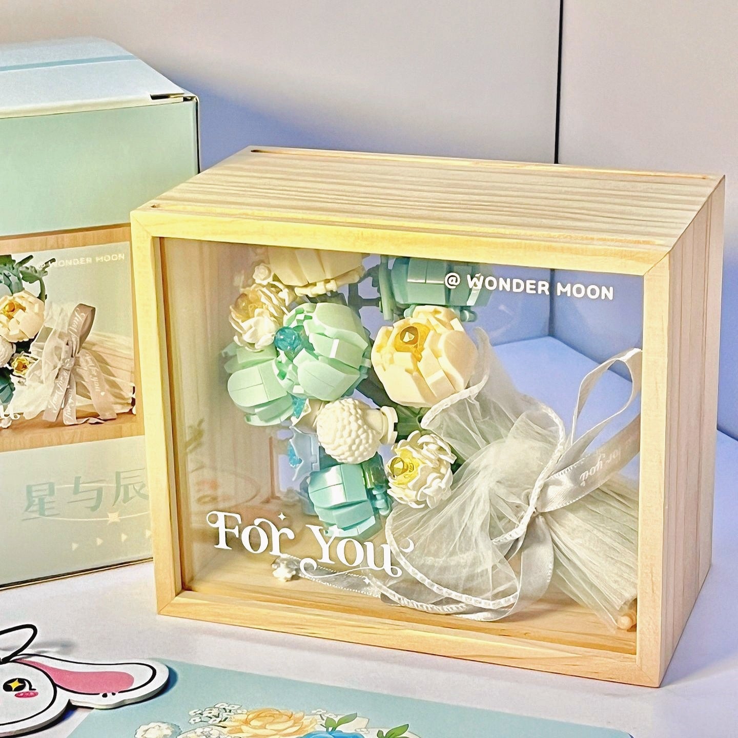 2025New Star Moon Fantasy Purple Star Butterfly Building Block Flower Frame Assembly Toy for Girls' Birthday Gift804233