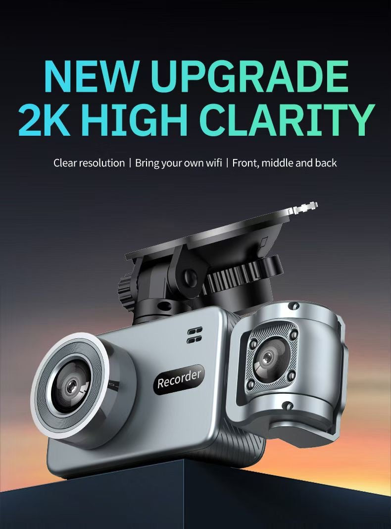 4K New Model Dash Cam Three-Lens Reversing Image WIFI In-Car Driving CARDVR