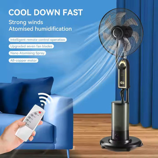 iSolfan Mist Emitting Fan Factory Direct Sale Black Mist Fan Floor Fan