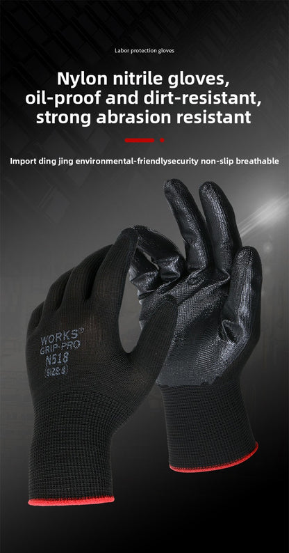 FOR WHOLE SALE ONLY PRICE ON REQUEST                     Nitrile Rubber Coated Labor Protection Gloves for Construction Site Work, Thickened, Wear-resistant, Odorless, Breathable Nylon Latex Work Gloves