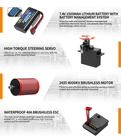 1/18Brushless High-Speed Four-Wheel Drive2.4G Full Scale Professional RC Remote Control Off-Road Big Wheel Bike1/14Brush