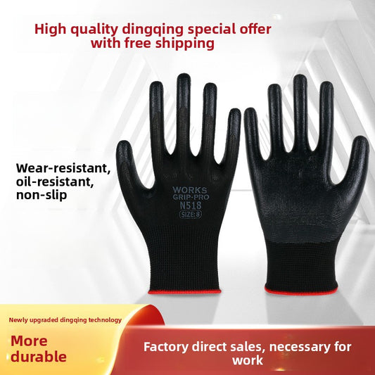 FOR WHOLE SALE ONLY PRICE ON REQUEST                      Labor Protection Gloves Nitrile Oil-Resistant Waterproof Wear-Resistant 13-Pin Black Yarn Rubber Coated Construction Site Work Labor Protection Gloves