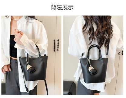 Single Shoulder Handbag Zipper One Size Women's Bag Vegetable Basket Bag PU