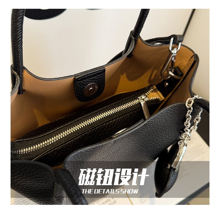 Single Shoulder Handbag Zipper One Size Women's Bag Vegetable Basket Bag PU