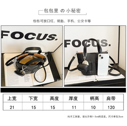 Women's Bag One Size PU Bucket Bag Zipper Shoulder Bag