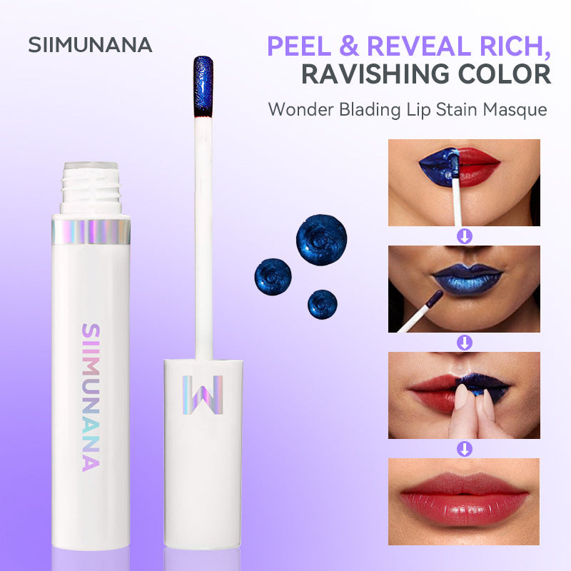 Wonderskin WONDER BLADING Lip Stain Masque – Long-Lasting, Waterproof, Transfer-Proof Colour Gloss Lipgloss with Hydrating Vegan Formula for Soft, No-Fade Lips