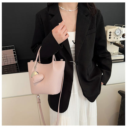 Single Shoulder Handbag Zipper One Size Women's Bag Vegetable Basket Bag PU