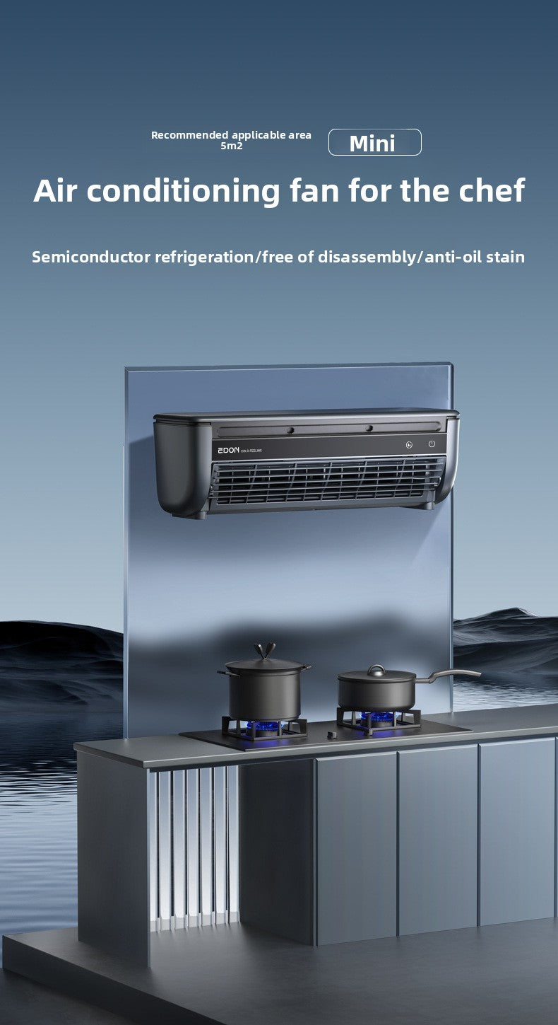 Aiden Kitchen Air Conditioner2025New Model Cooling Wall-Mounted Fan High Wind Power Rechargeable Fan for Home Use with Remote Control